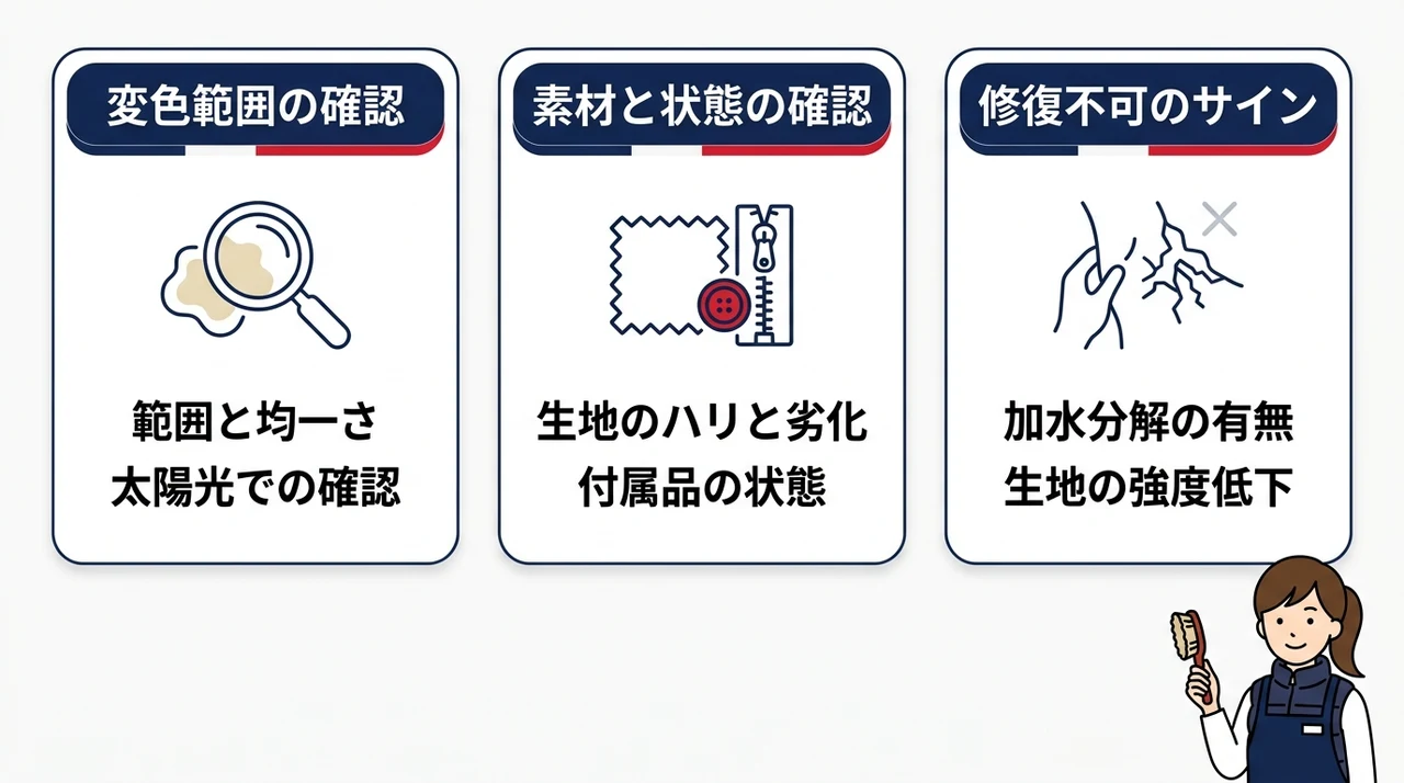 モンクレールの色褪せ修復を依頼する前に確認すべき判断基準