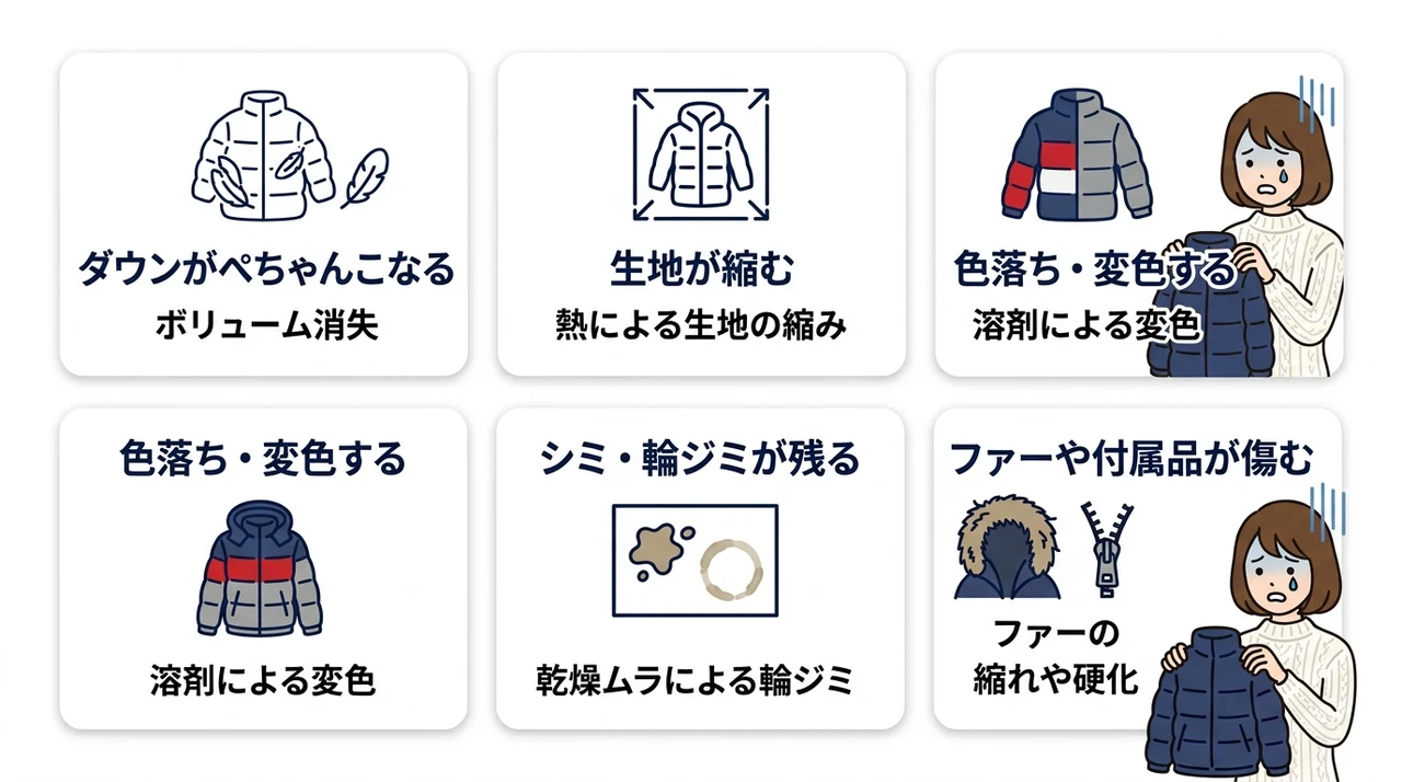 モンクレールのクリーニングで起こりやすい失敗例