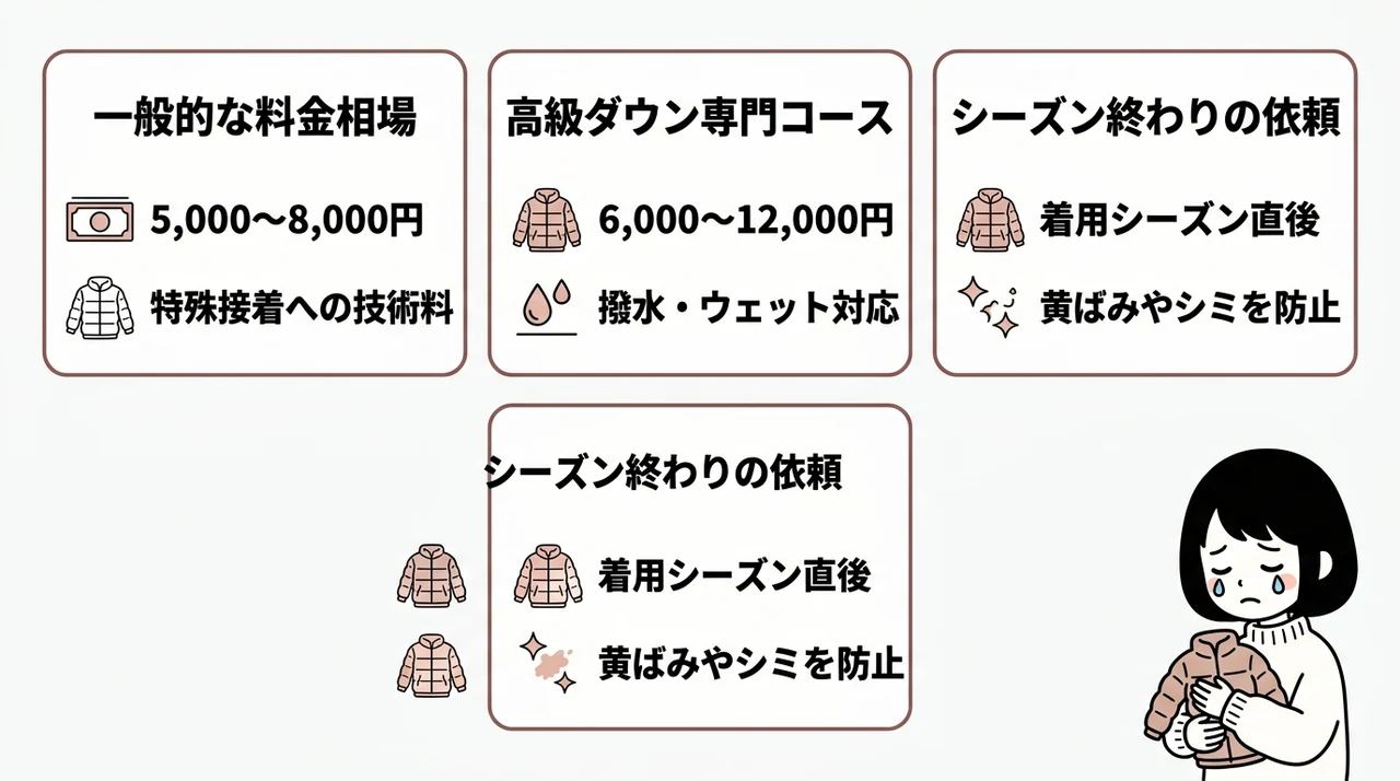水沢ダウンのクリーニング料金相場と依頼のタイミング