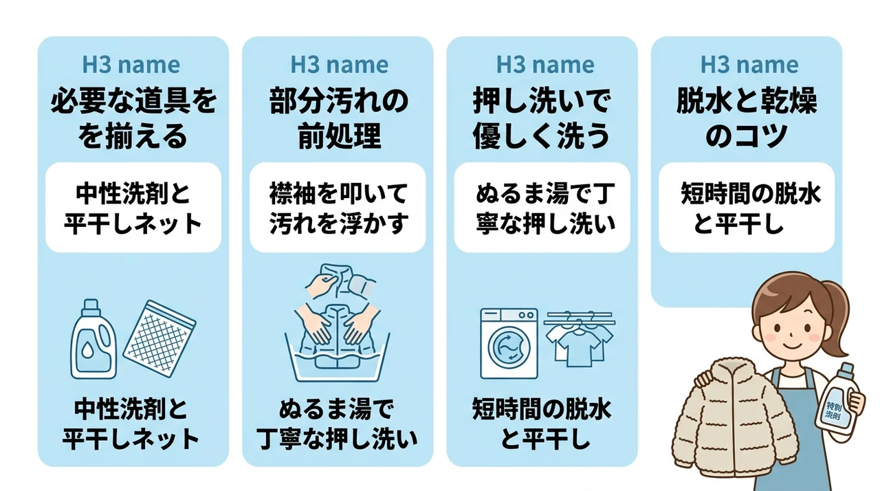 モンクレールを自宅で洗濯する手順と注意点