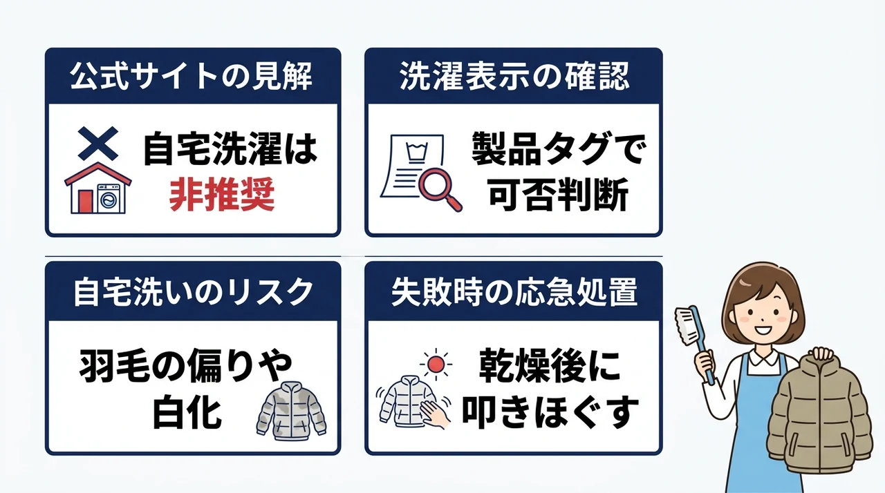 カナダグースの自宅クリーニングは可能？公式見解とリスク