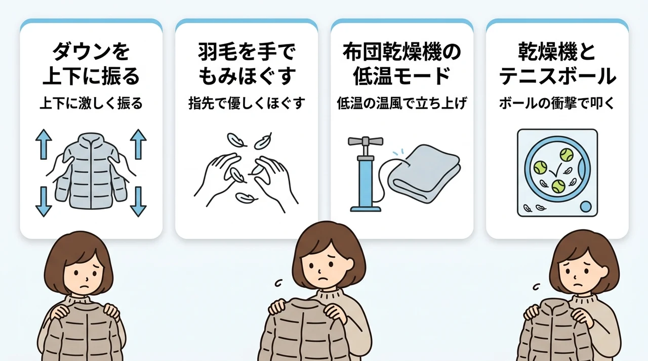 自宅でできるモンクレールのボリューム復活術
