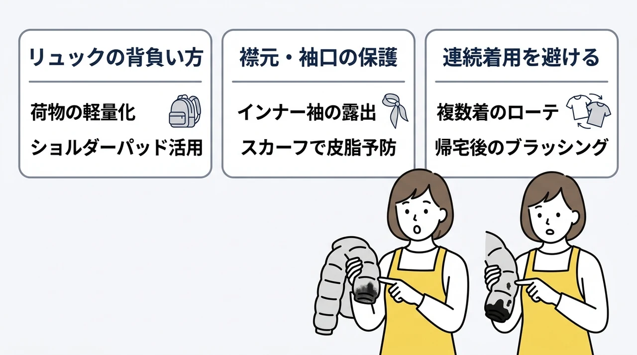 カナダグースの黒ずみを防ぐ日常の摩擦対策