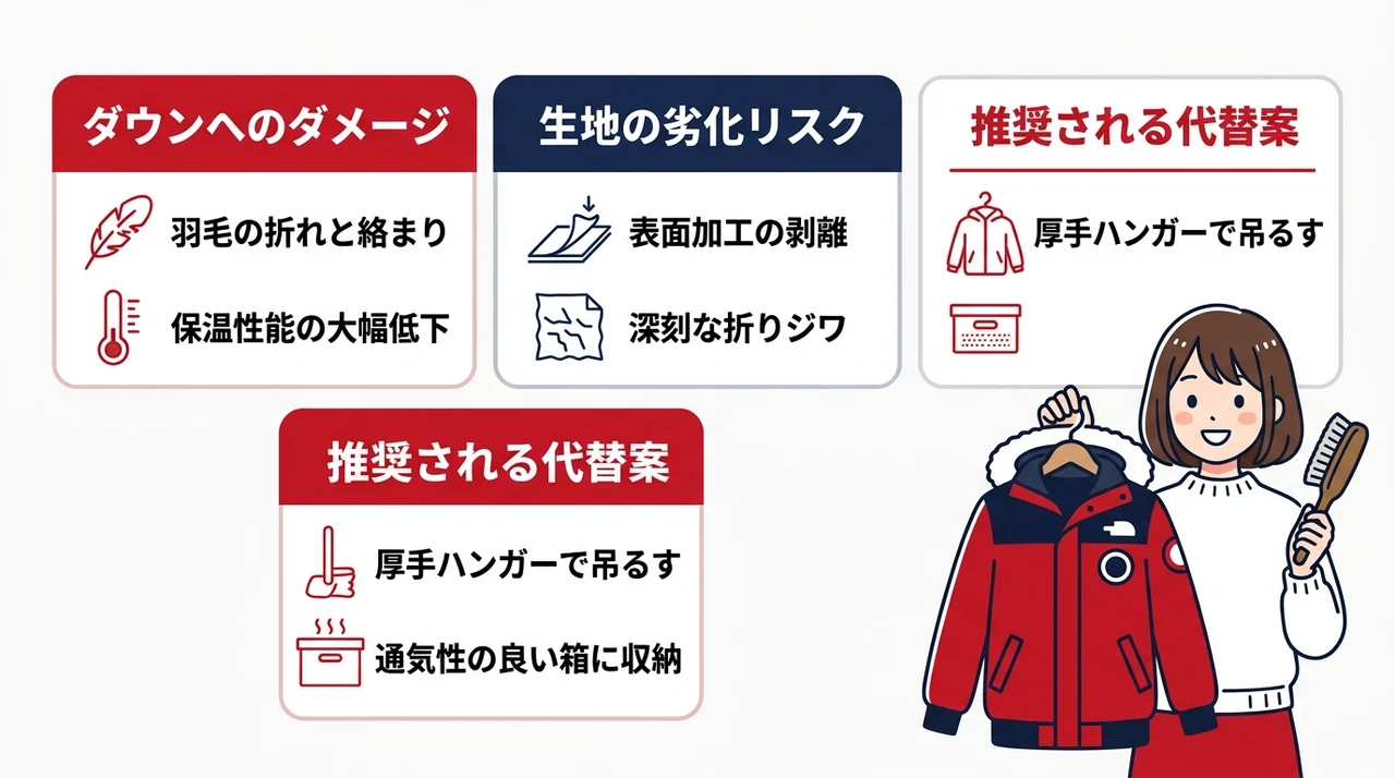 カナダグースの圧縮保管がNGな理由と正しい選択肢