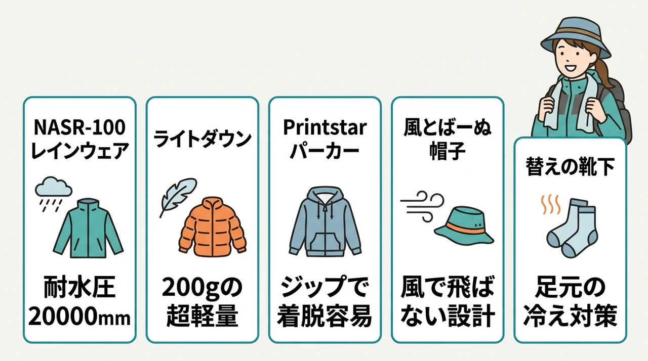 LIVE AZUMAの雨・寒暖差対策に必須な持ち物
