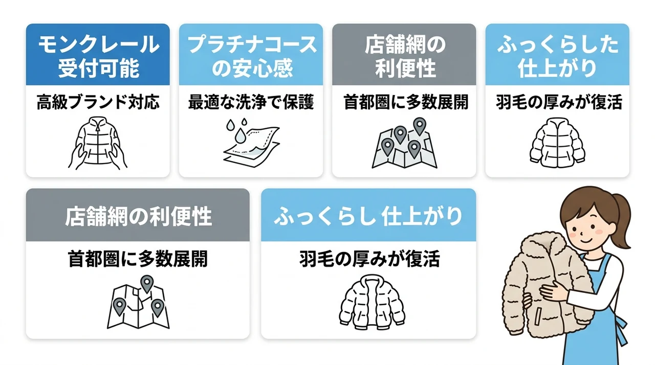 ポニークリーニングの高級ダウン対応と口コミ評判