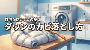ダウンのカビはクリーニングか自宅か?失敗を防ぐ3つの判断基準と正しい落とし方(記事のアイキャッチ画像)
