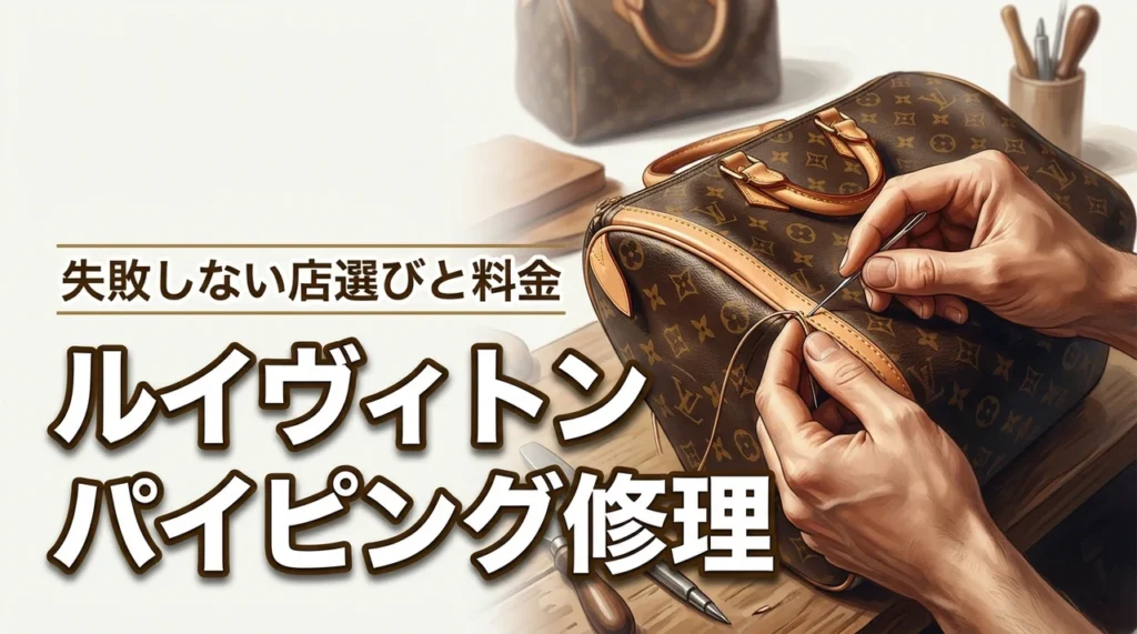 【損をしない】ルイヴィトンのパイピング修理と料金！正規店と専門店の使い分け（記事のアイキャッチ画像）