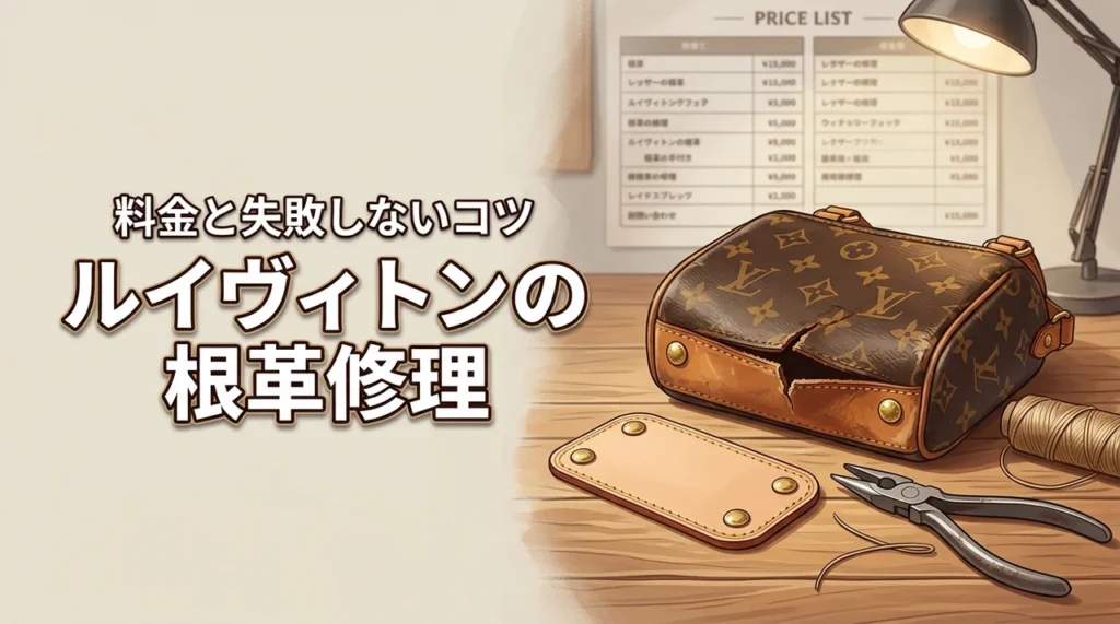ルイヴィトンの根革がちぎれても大丈夫！修理の料金目安と失敗しない依頼先の選び方（記事のアイキャッチ画像）