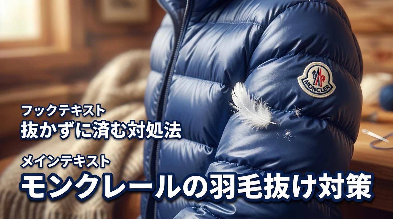 モンクレールの羽毛が出てくるのは寿命?抜かずに済む対処法と破れの見分け方を解説(記事のアイキャッチ画像)