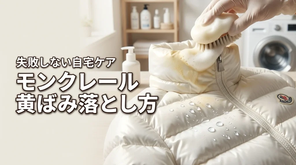 大切なモンクレールの黄ばみの落とし方失敗しない自宅ケアと専門店の活用術（記事のアイキャッチ画像）